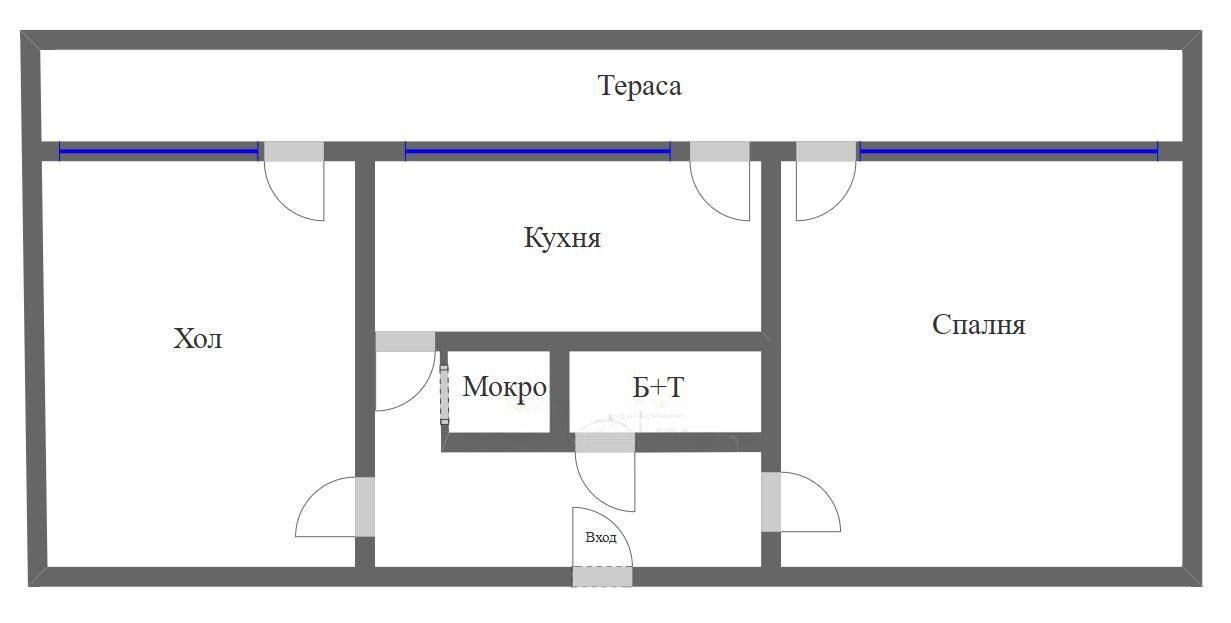 Двустаен панелен апартамент подходящ за преустройство в Тристаен  в к