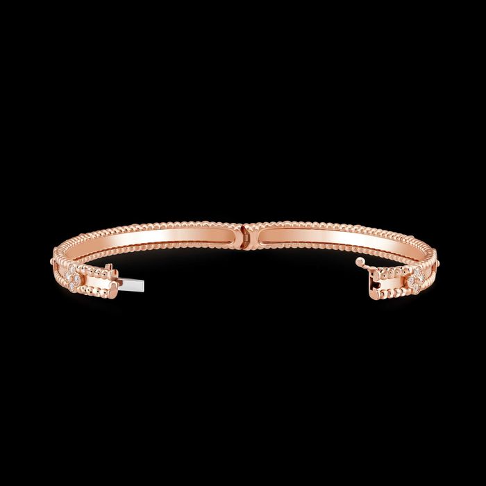 Van Cleef & Arpels VCA Rose Gold Diamond Sweet Perlée Дамска Гривна