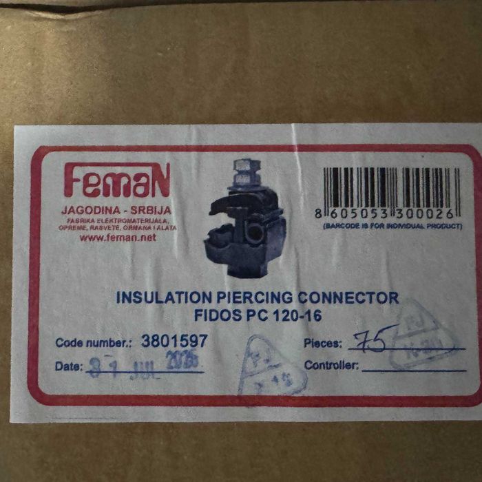 Отклонителна клема за изолирани проводници 16–95 мм²