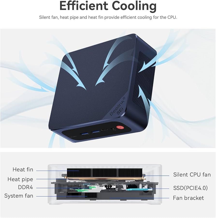 Beelink Mini PC SEi12 i5-1235U 14.4GHz, 32GB RAM 500G