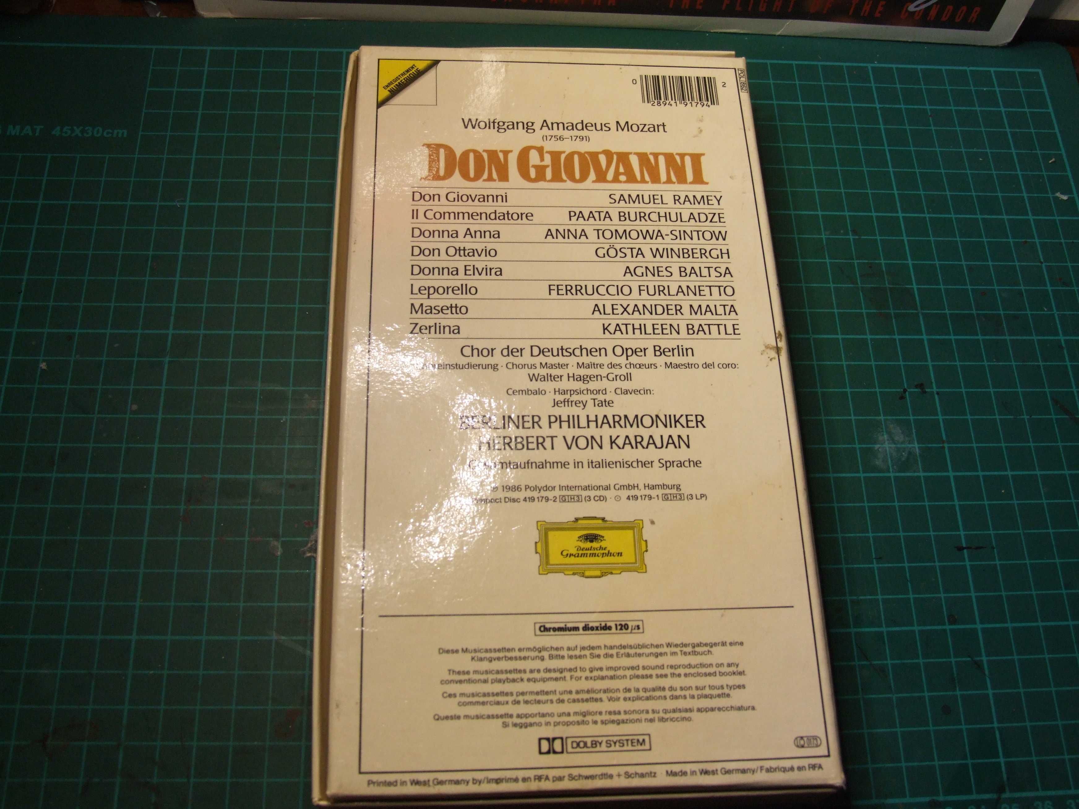 3-Cassette Mozart Don Giovanni Herbert Von Karajan
