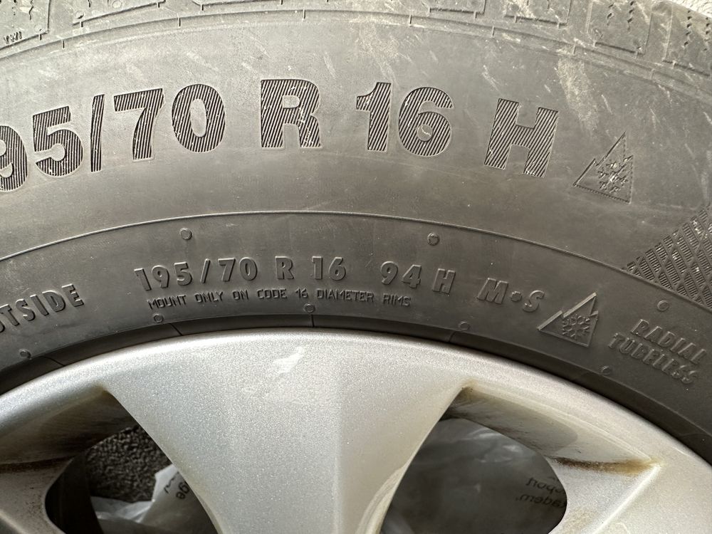 Зимни гуми Continental 195/70R16 с джанти за Opel Mokka, Astra.