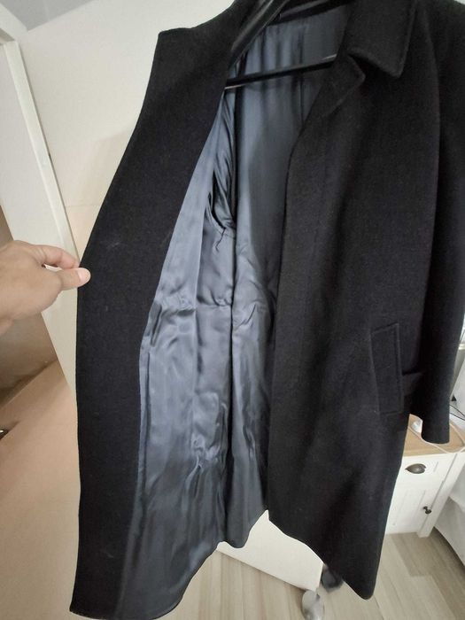 Palton lung barbati, marime 48 100% Lana, NOU
