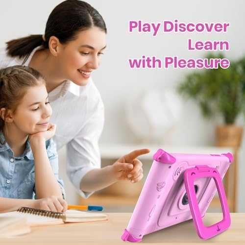 Нов розов Android таблет за деца 3–7г образователни приложения и игри