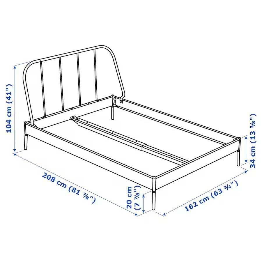 Vand cadru de pat de la Ikea din metal.cu somiere