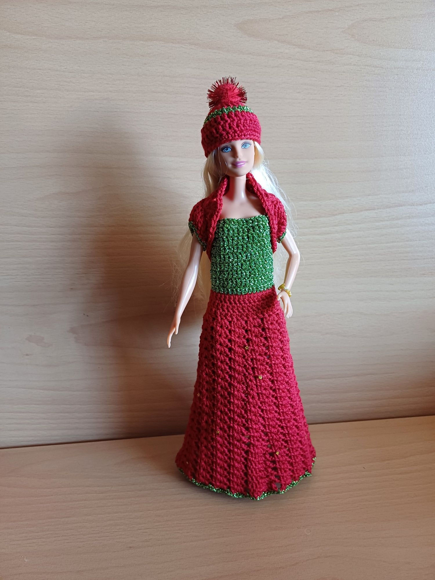 Коледна рокля за кукла Барби Barbie