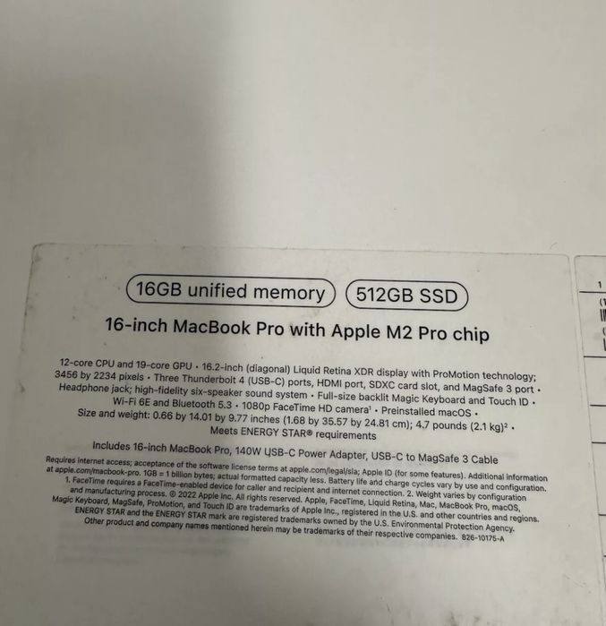 MacBook Pro 16 inch M2 PRO fab 2024 / ca nou / garantie / factura