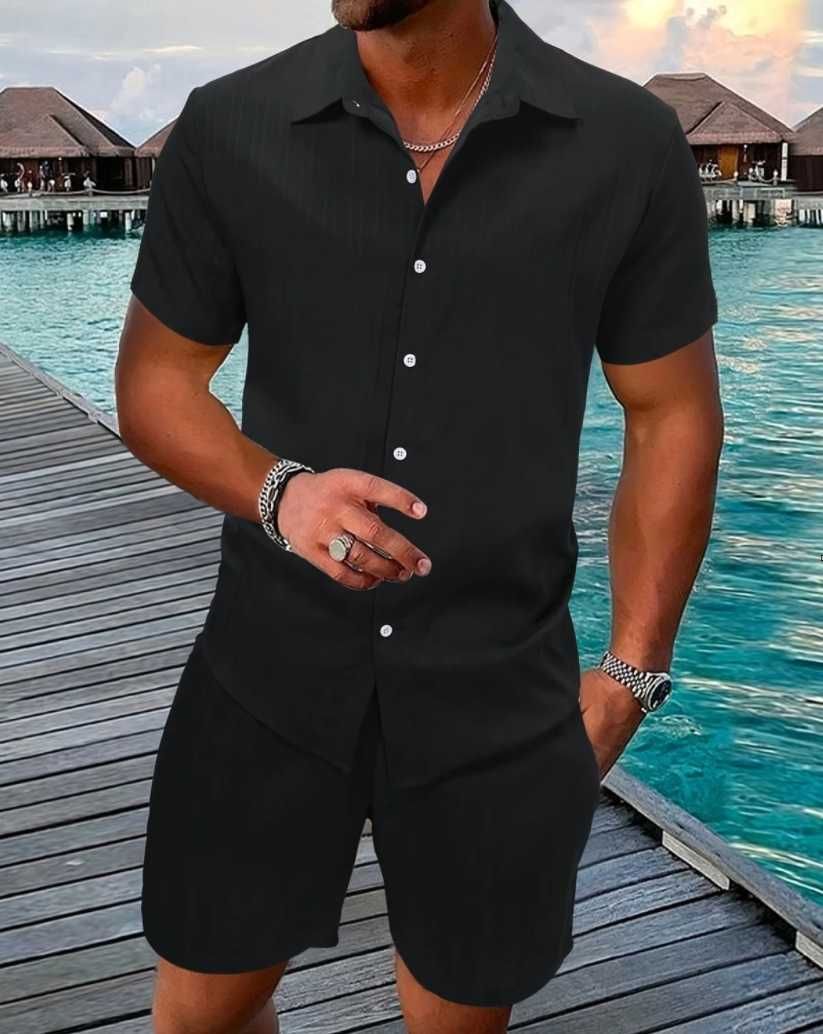 Compleu bărbați vară – negru elegant,casual