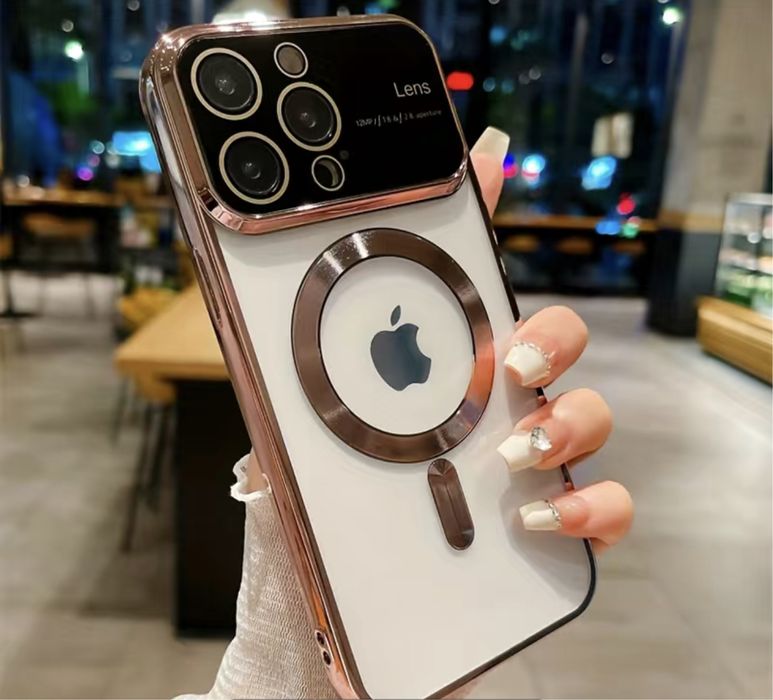 Iphone 14/15/PRO/MAX/PLUS Husa Silicon Lens Type Magsafe Camera Full