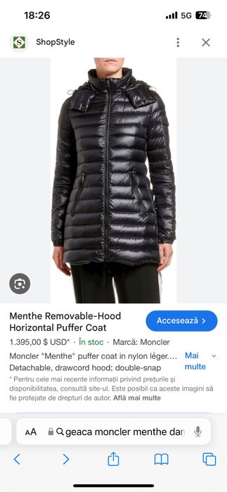 Geaca Moncler Dama nr 3,4 Original!