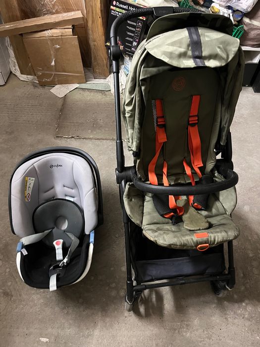 Детска количка cybex milio и стол за кола cybex