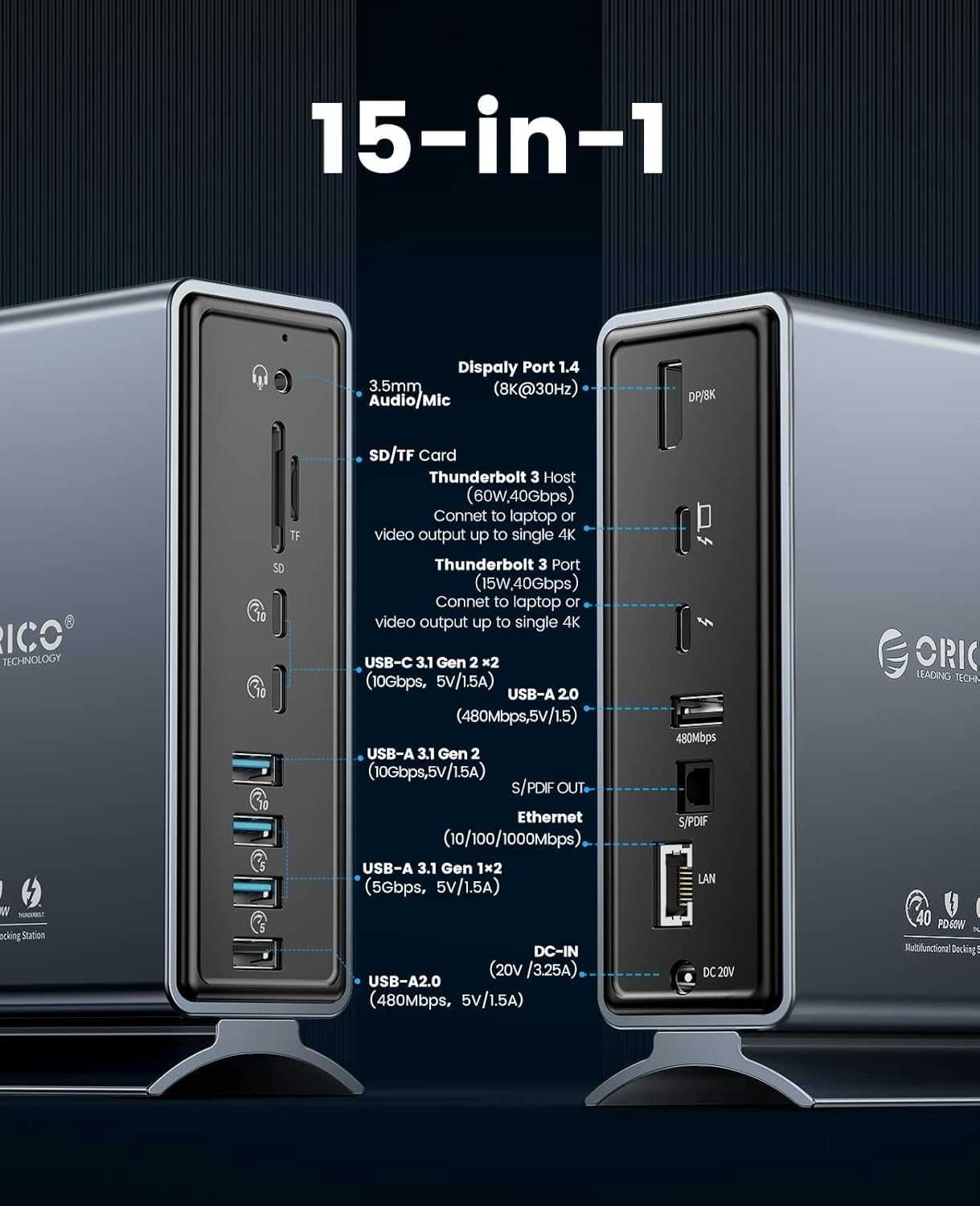 Продам док станцию Orico Thunderbolt 3 TB3-S4 для Mac и Windows