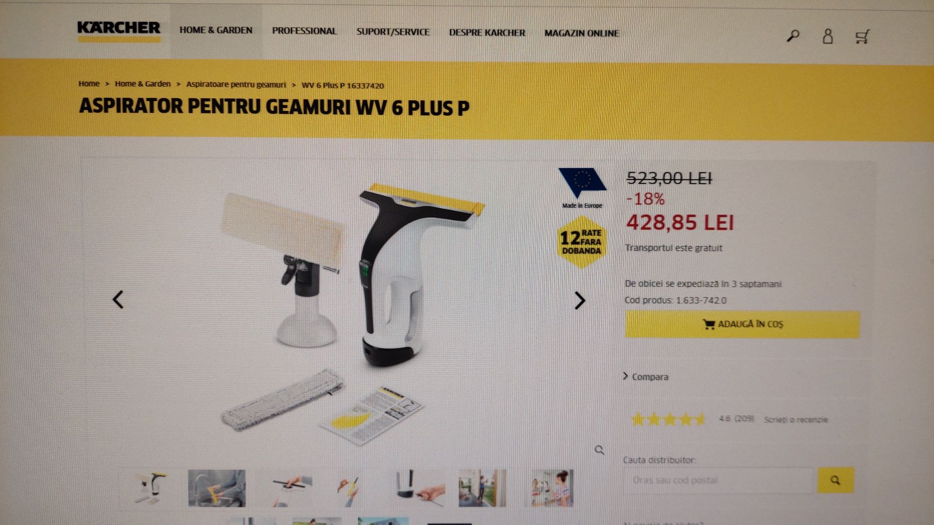 Aspirator  pentru  geamuri