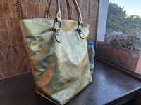 Laura di Maggio-златиста чанта,торба-естествена кожа