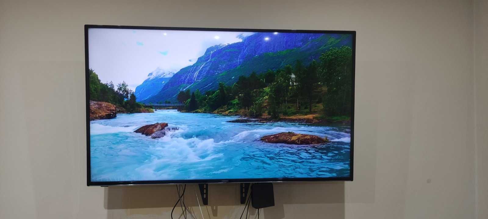 Голям Телевизор 58" 146 см Smart Android 4K Ultra HD LED + стойка