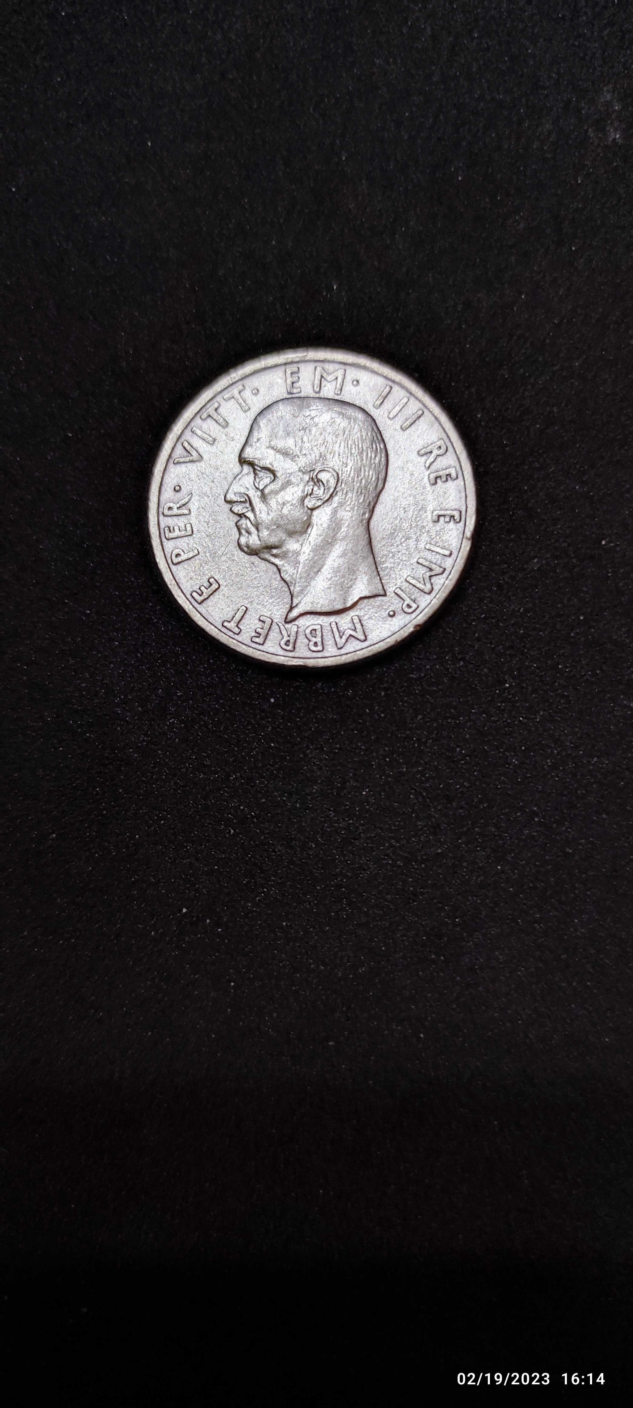 Moneda argint 5 Lek, ALBANIA, 1939