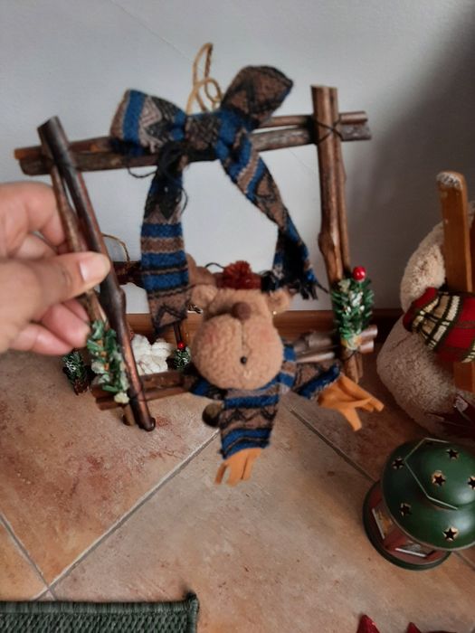 Коледна декорация и украсена коледна елха 90 см