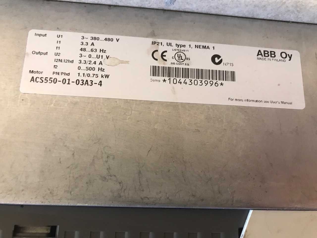 Честотен регулатор (инвертор) ABB ACS550 1,1КW/400V