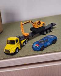 Macheta camion Scania-Siku+remorca+excavator+masinuta Porsche-jucarii