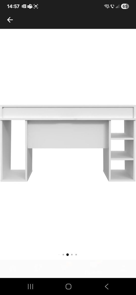 2 Birouri Kring Gaming, 160x91x72 cm, culoare alb, banda led