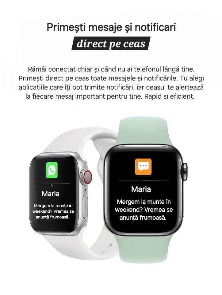 Smartwatch tip Apple Watch. Apeluri pe ceas. Full touch. Multe culori.