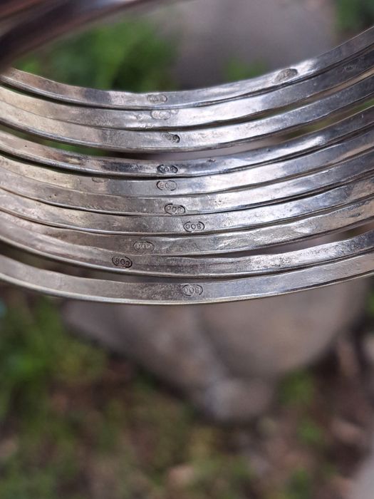 Set 10 bratari argint Bangles 94 grame