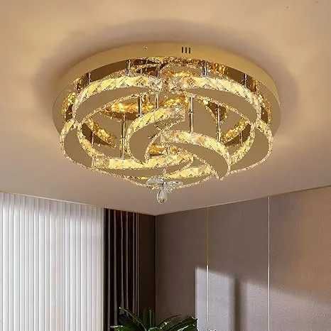 Lustra living VENTILATOR candelabru led plafoniera de tavan LEMN 40 CM