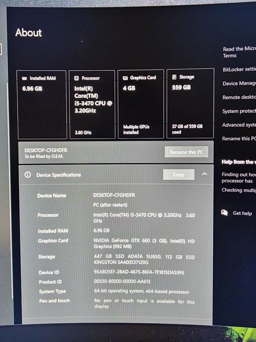 Unitate PC Nvidia 3GB