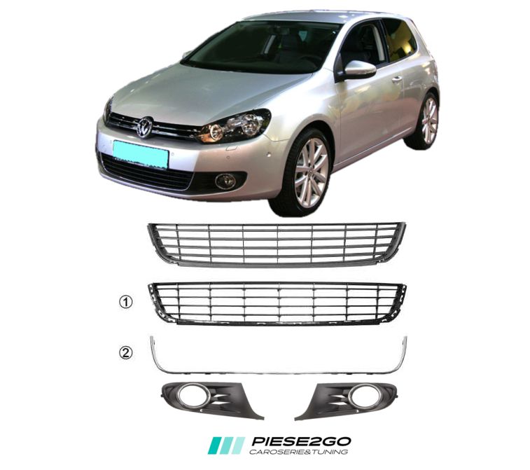 Set Grile bara fata centrala inferioara proiector VW Golf 6 2009-2013