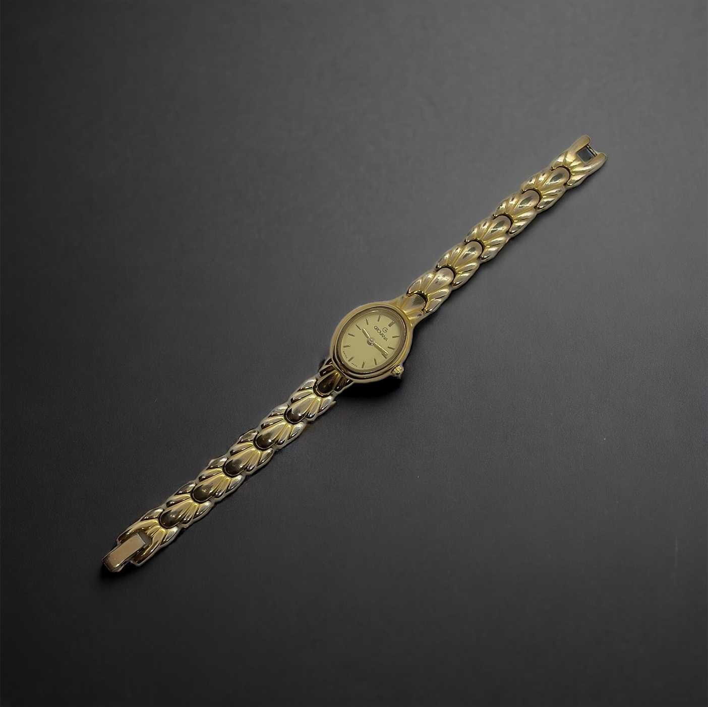Позлатен оригинален швейцарски дамски часовник Grovana