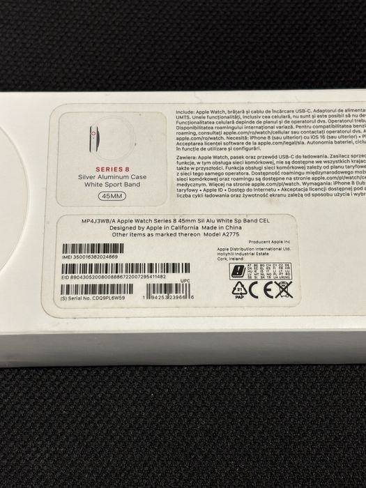 MDM vinde: Apple Watch Seria 8, cellular/LTE, 45mm, Silver.