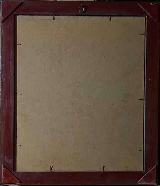 SUPERB! Tablou VECHI, ulei pe carton, semnat, 60x50cm, 70x60cm cu ramă