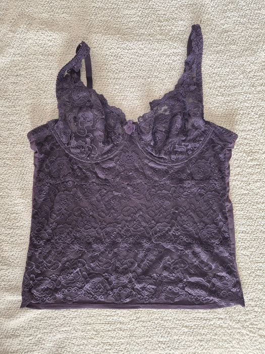 Top transparent din dantela