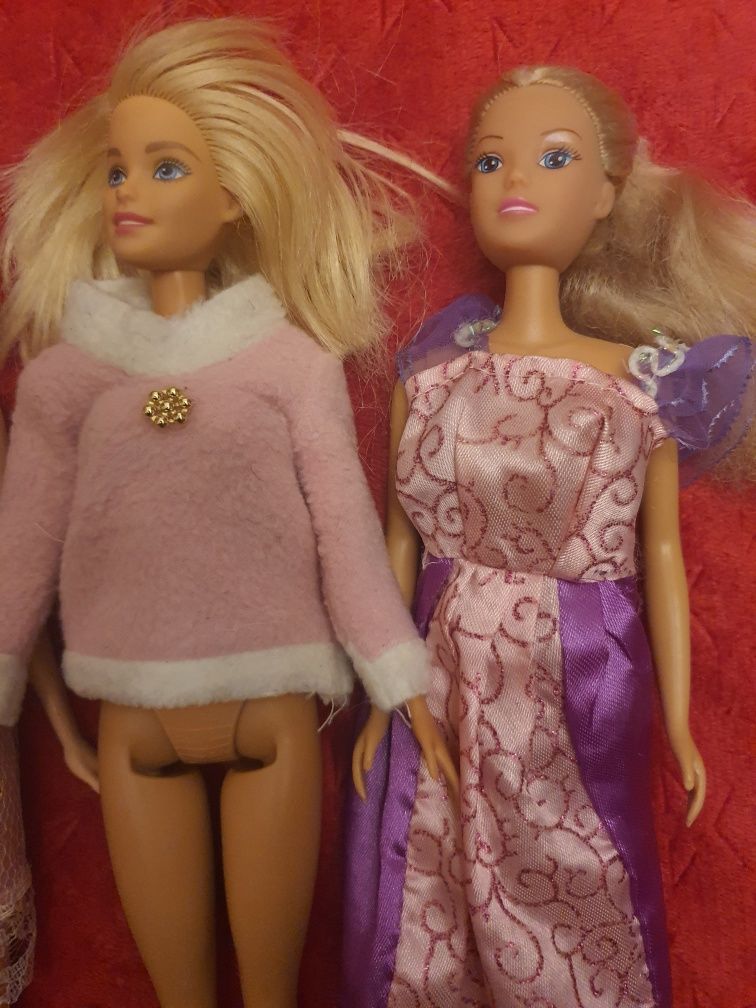 Lot 5 papusi, Barbie Mattel, Steffi Love Simba, blonda, bruneta