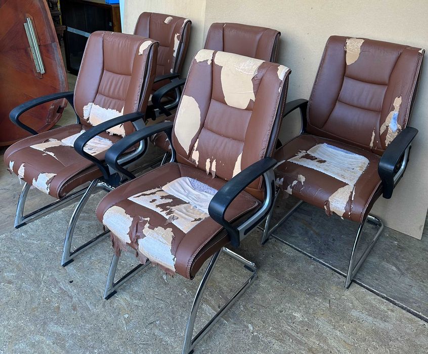 5 buc Scaun de Conferinta cu brate; Fotoliu fix; PENTRU RETAPITARE
