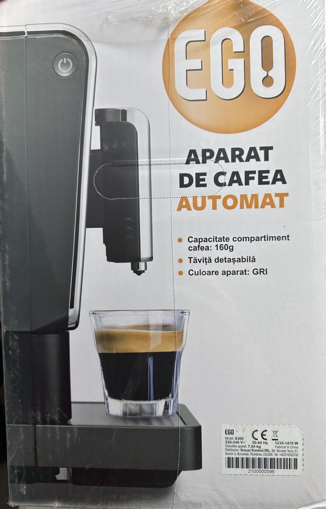 Espressor automat EGO Slim, 1470W, 19 bar, Touch display, Autocuratare