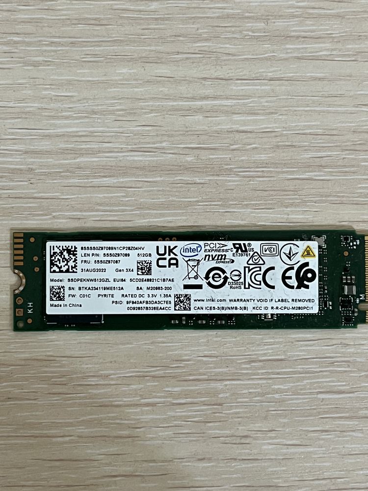 Intel ssd nvme 512gb