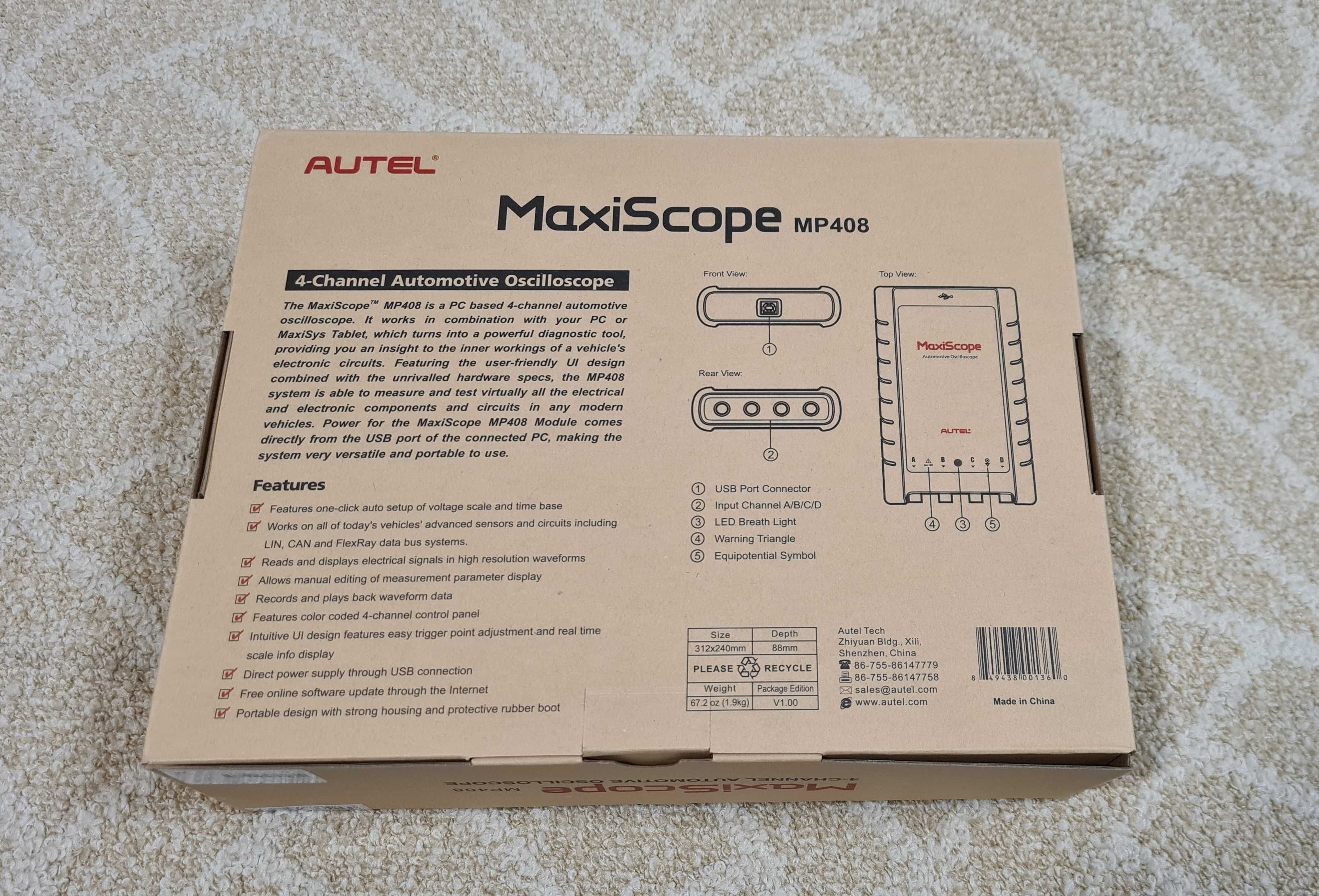Autel MaxiScope MP408 4 Channel Automotive Oscilloscope - Maxisys Tool