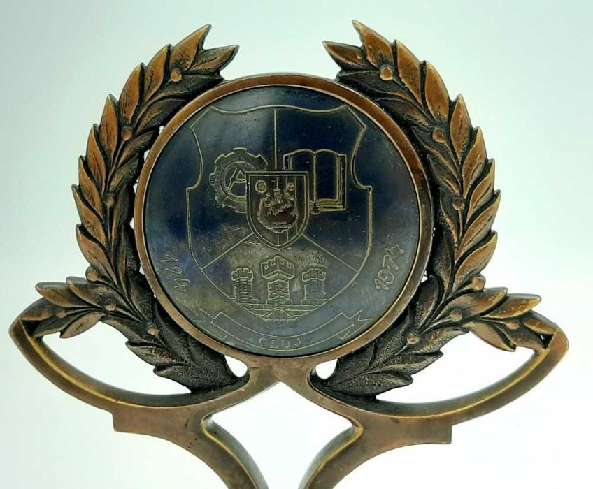 Unica emblema vintage  din bronz fabrica "UNIREA" Cluj comunista