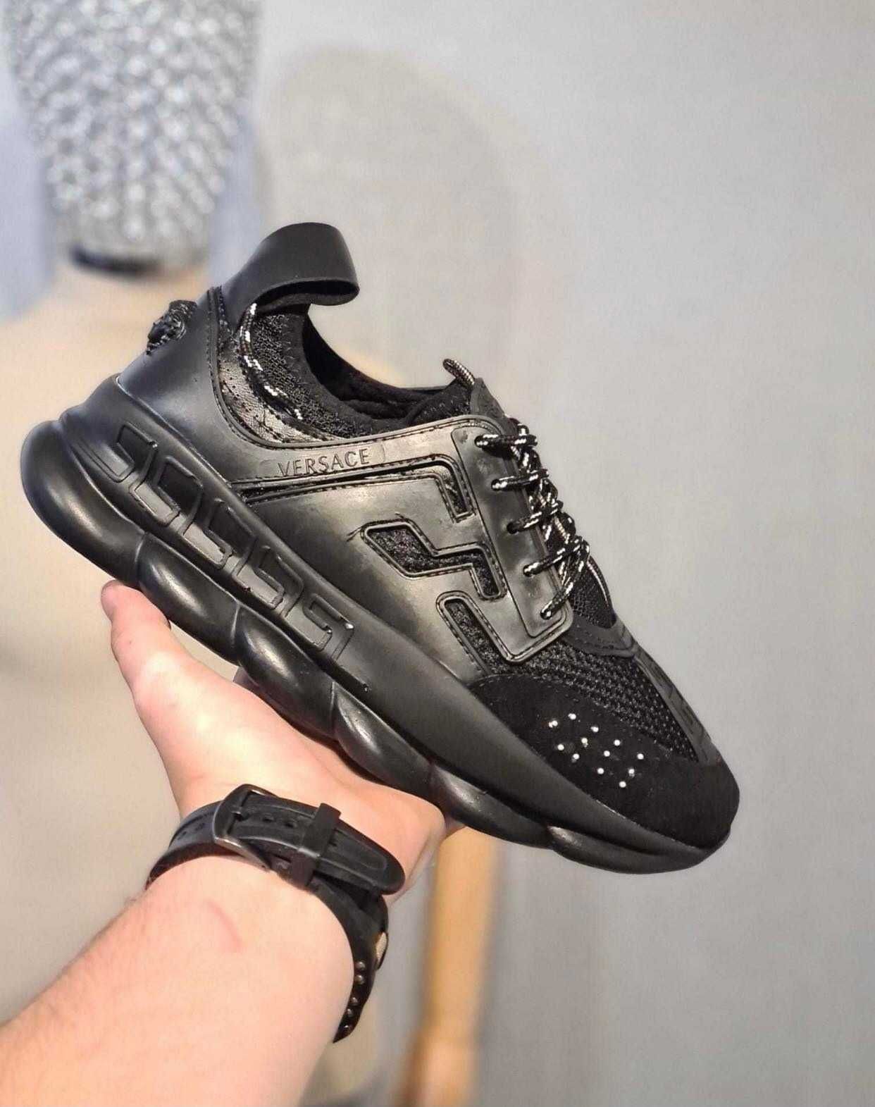 Adidasi Sneakersi Versace Chain Reaction Black Edition