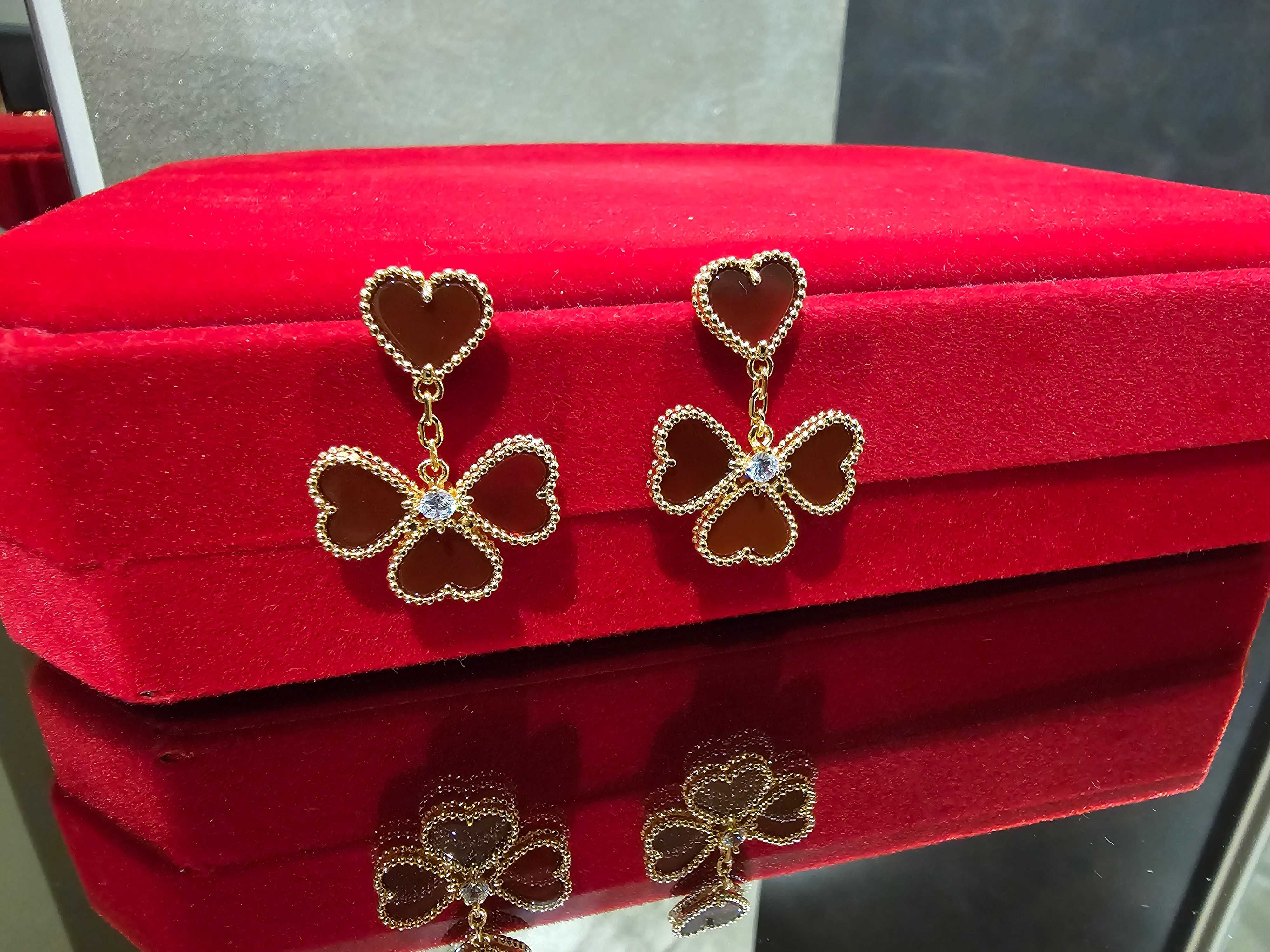 Van Cleef & Arpels VCA Rose Red Sweet Hearts Alhambra Дамски Обеци