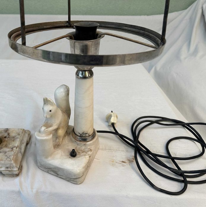 Шкатулка Мрамор Собака Лампа Белка 50е года