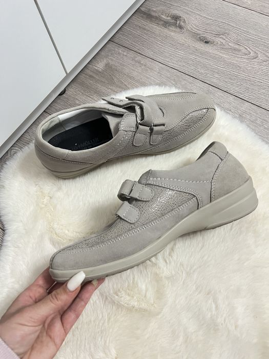 Pantofi comozi Medicus crem ortopedici cu branturi germane