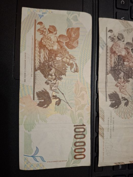Lot 2 bancnote 100000 lire Italia