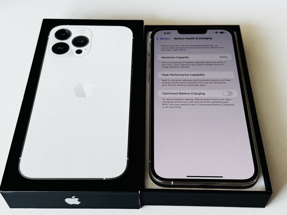 НОВ! Iphone 13 Pro Max 128GB White 100% Батерия! Гаранция 6 месеца