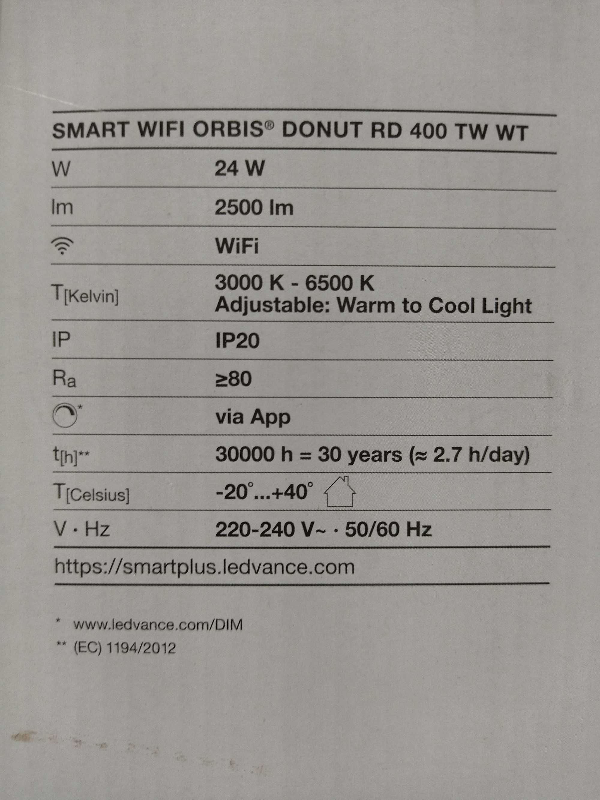 Ledvance - LED Димируема лампа SMART+Wifi Donut White 400mm