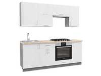 Модулна кухня Practis HM2470 - В бяло с бежов мрамор - 200x47x85см
