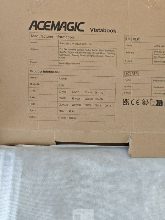 Laptop Acemagic Nou 16 RAM cu 512 ssd