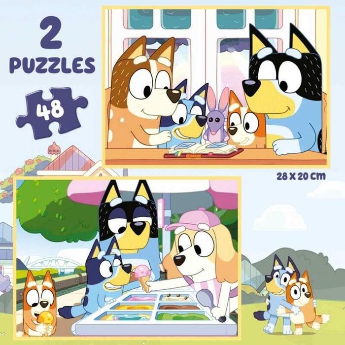 Bluey 2 броя пъзели в куфарче