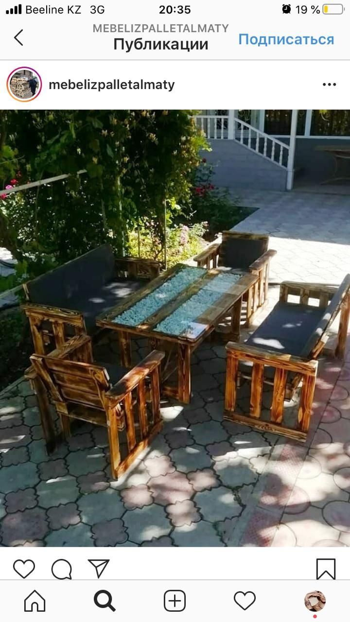 Мебель из паллет и поддонов для кафе  летника бани,сауны, сада и двора